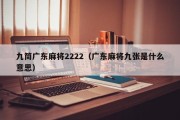 九筒广东麻将2222（广东麻将九张是什么意思）