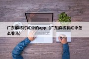 广东麻将打红中的app（广东麻将有红中怎么看马）