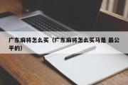 广东麻将怎么买（广东麻将怎么买马是 最公平的）