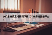 小广东麻将直播视频下载（广东麻将直播平台）