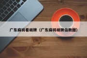 广东麻将看胡牌（广东麻将胡牌倍数图）