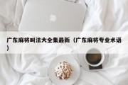 广东麻将叫法大全集最新（广东麻将专业术语）