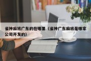 雀神麻将广东的在哪里（雀神广东麻将是哪家公司开发的）