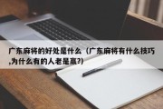 广东麻将的好处是什么（广东麻将有什么技巧,为什么有的人老是赢?）