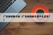 广东麻将赖子南（广东麻将赖子是什么意思?）