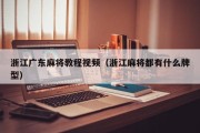 浙江广东麻将教程视频（浙江麻将都有什么牌型）