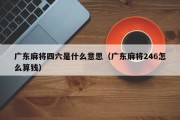 广东麻将四六是什么意思（广东麻将246怎么算钱）
