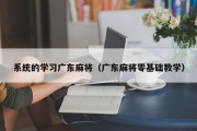 系统的学习广东麻将（广东麻将零基础教学）